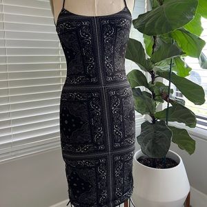 Pretty little thing black dress bandana print
